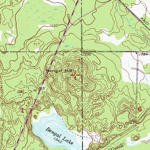 Topographic Map of Bengal Hill, MN