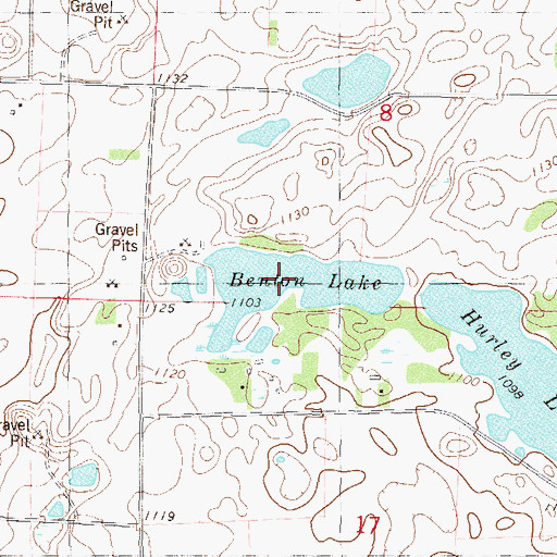 Topographic Map of Benton Lake, MN