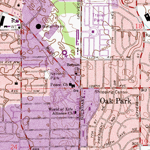 Topographic Map of Berean Church, MN