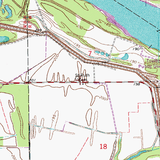 Topographic Map of Saint Ruth Church (historical), AR