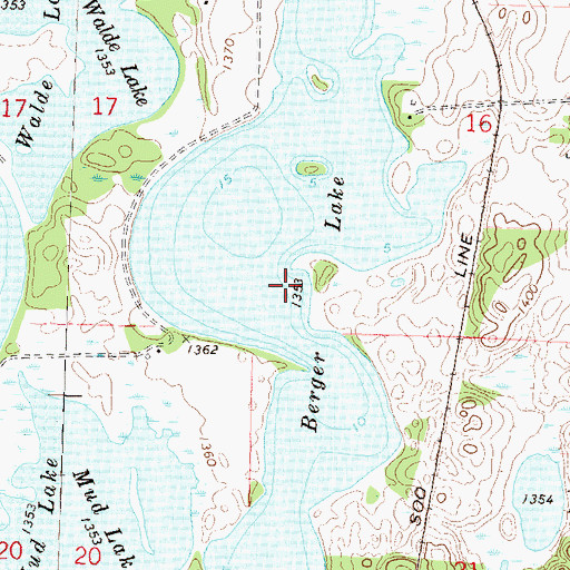 Topographic Map of Berger Lake, MN