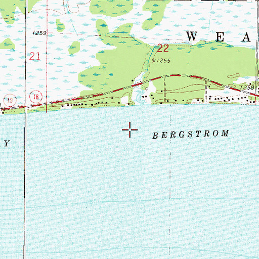 Topographic Map of Bergstrom Bay, MN