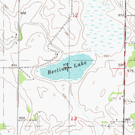 Topographic Map of Berliner Lake, MN