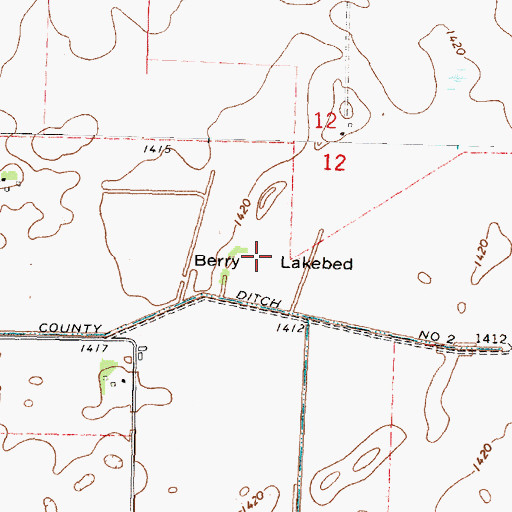 Topographic Map of Berry Lakebed, MN