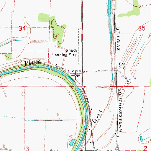 Topographic Map of Smith's International Airport, AR