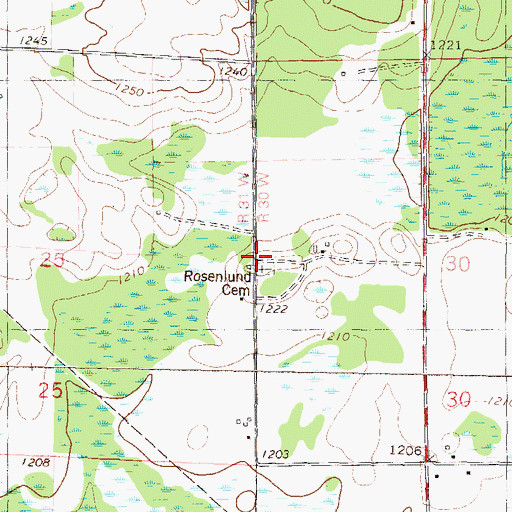 Topographic Map of Betesta Church, MN
