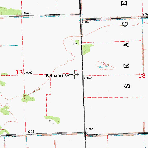 Topographic Map of Bethania Cemetery, MN