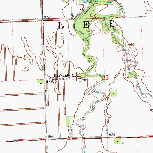 Topographic Map of Bethania Church, MN