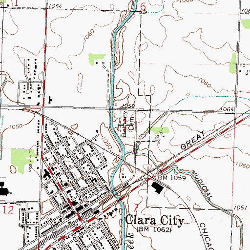 Topographic Map of Bethany Cemetery, MN