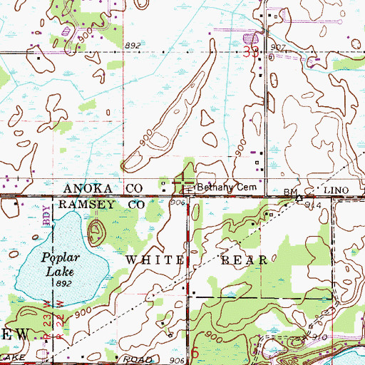 Topographic Map of Incarnation Cemetery, MN