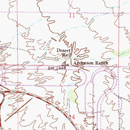 Topographic Map of Anderson Ranch, AZ