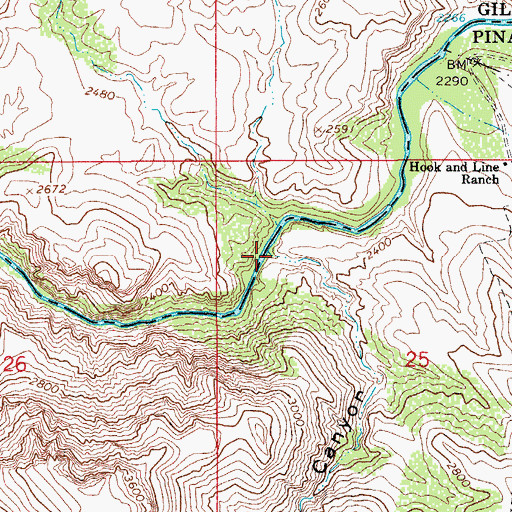 Topographic Map of Jerusalem Canyon, AZ