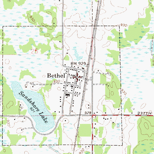 Topographic Map of Bethel, MN