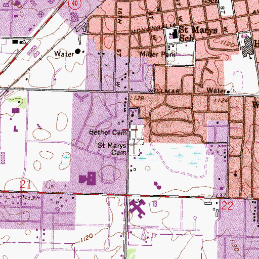 Topographic Map of Bethel Cemetery, MN