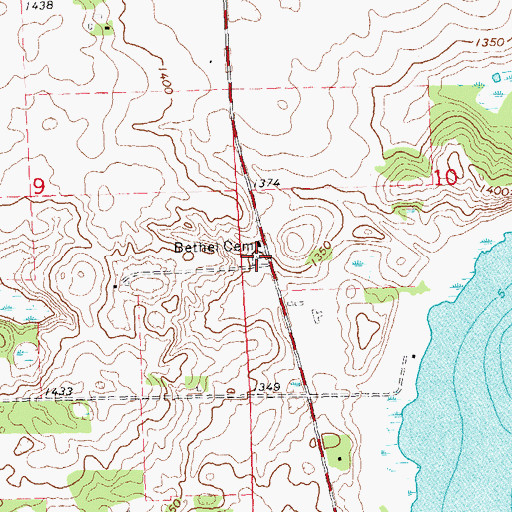 Topographic Map of Bethel Cemetery, MN