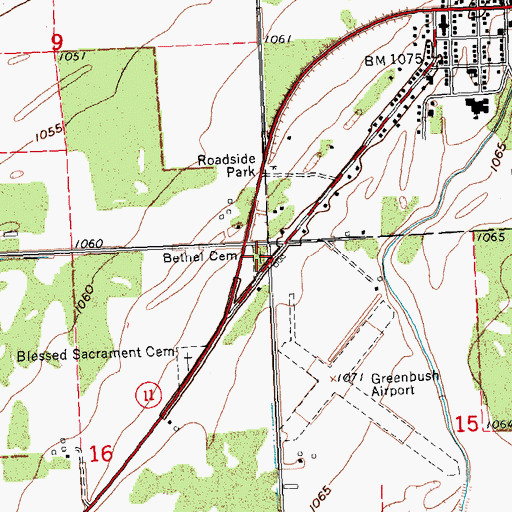 Topographic Map of Bethel Lutheran Cemetery, MN