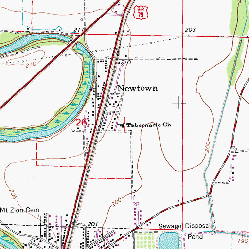 Topographic Map of Tabernacle School (historical), AR