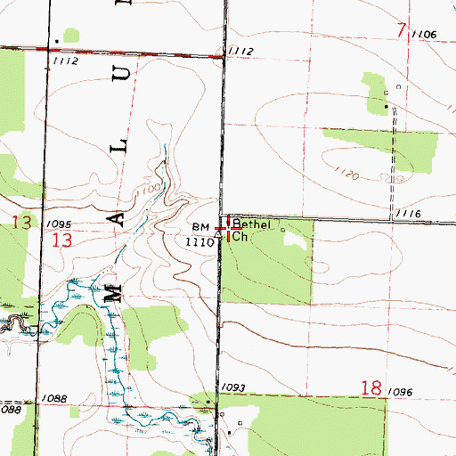 Topographic Map of Bethel Church, MN