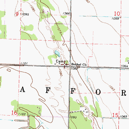 Topographic Map of Bethel Church, MN