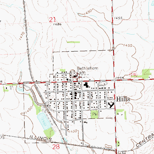 Topographic Map of Bethlehem Cemetery, MN