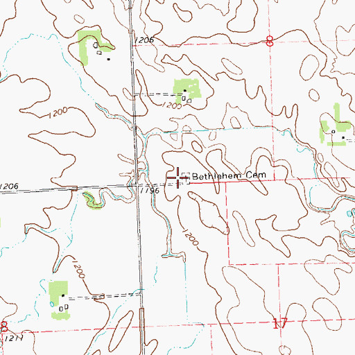 Topographic Map of Bethlehem Cemetery, MN