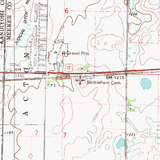 Topographic Map of Bethlehem Lutheran Cemetery, MN