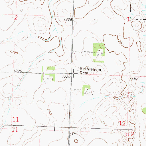 Topographic Map of Bethlehem Cemetery, MN