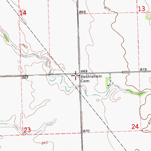 Topographic Map of Bethlehem Cemetery, MN