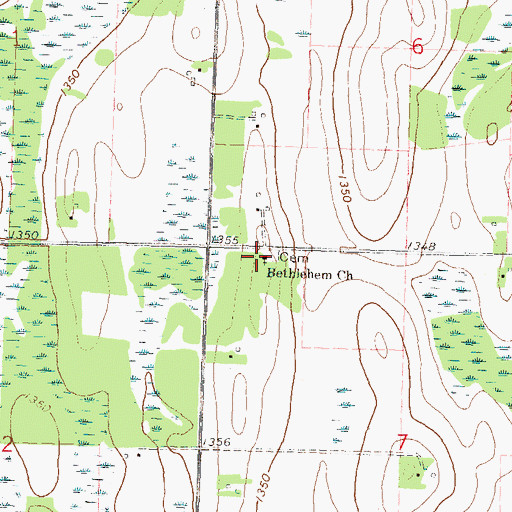 Topographic Map of Bethlehem Church, MN