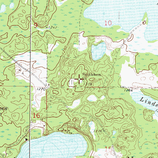 Topographic Map of Bethlehem Church, MN