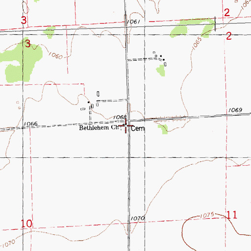 Topographic Map of Bethlehem Church, MN