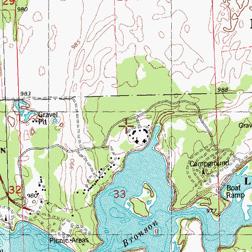 Topographic Map of Bible Camp, MN