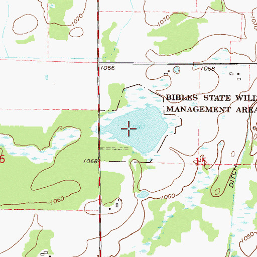 Topographic Map of Bibles State Wildlife Management Area, MN