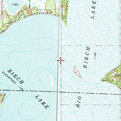 Topographic Map of Big Birch Lake, MN