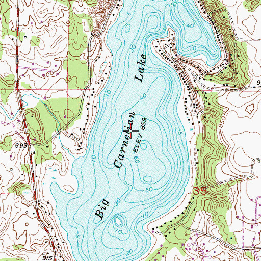 Topographic Map of Big Carnelian Lake, MN
