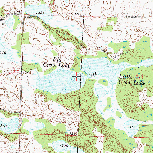 Topographic Map of Big Crow Lake, MN