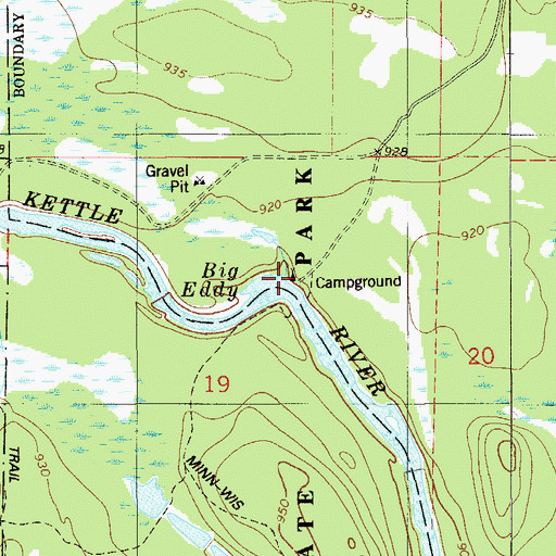 Topographic Map of Big Eddy, MN