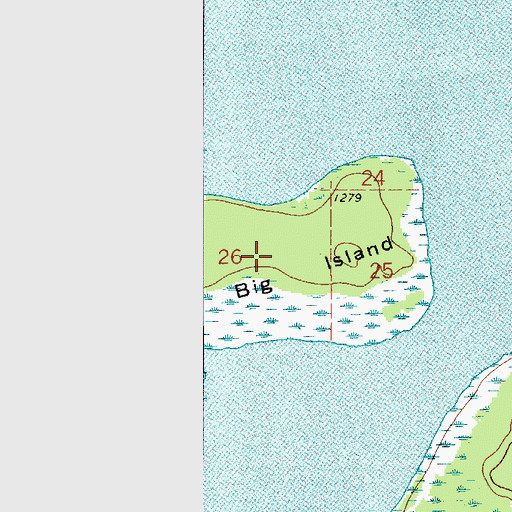 Topographic Map of Big Island, MN