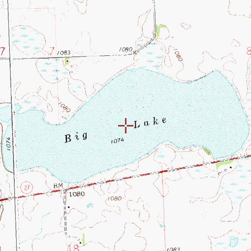 Topographic Map of Big Lake, MN