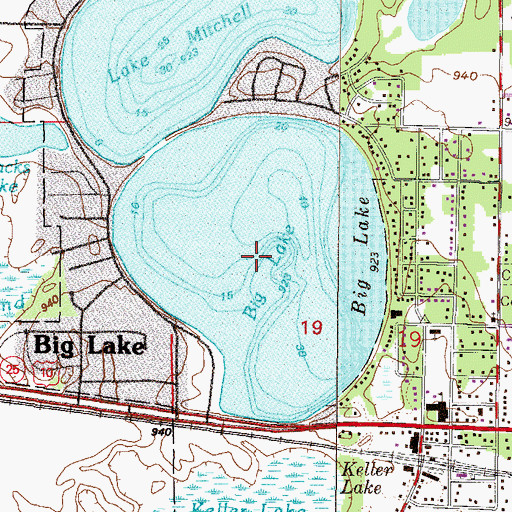 Topographic Map of Big Lake, MN