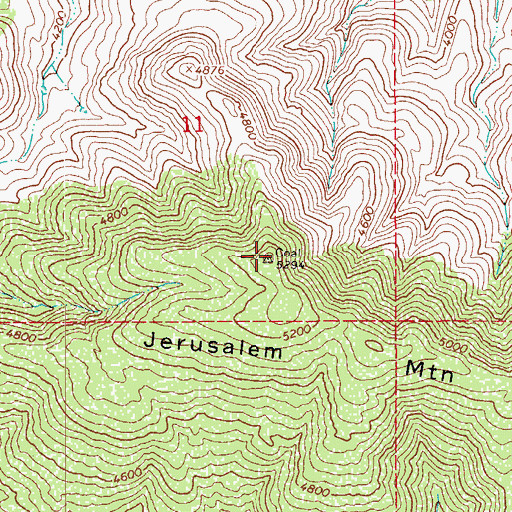 Topographic Map of Jerusalem Mountain, AZ