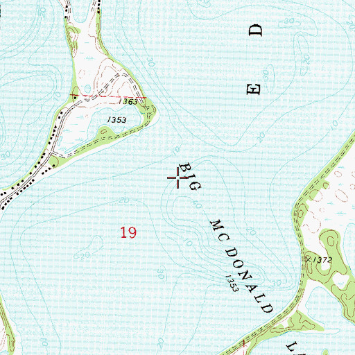 Topographic Map of Big McDonald Lake, MN