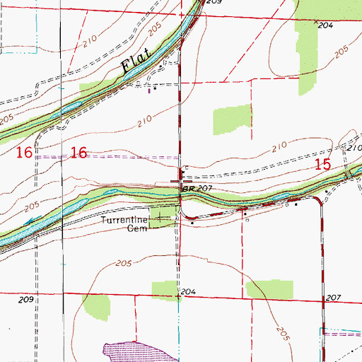 Topographic Map of Turrentine Church (historical), AR