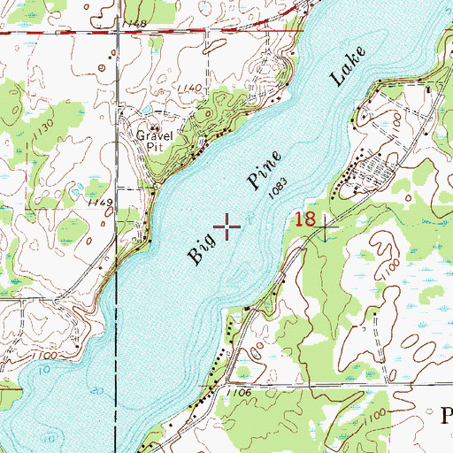 Topographic Map of Big Pine Lake, MN