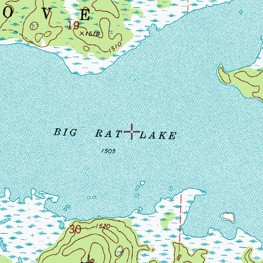 Topographic Map of Big Rat Lake, MN