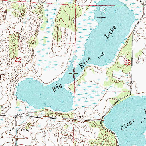 Topographic Map of Big Rice Lake, MN