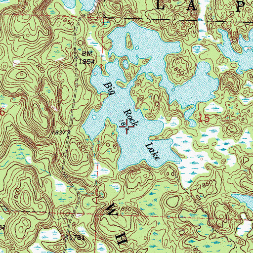 Topographic Map of Big Rock Lake, MN