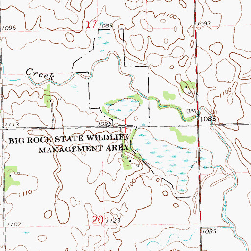 Topographic Map of Big Rock State Wildlife Management Area, MN