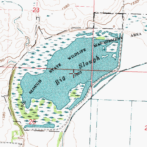 Topographic Map of Big Slough, MN