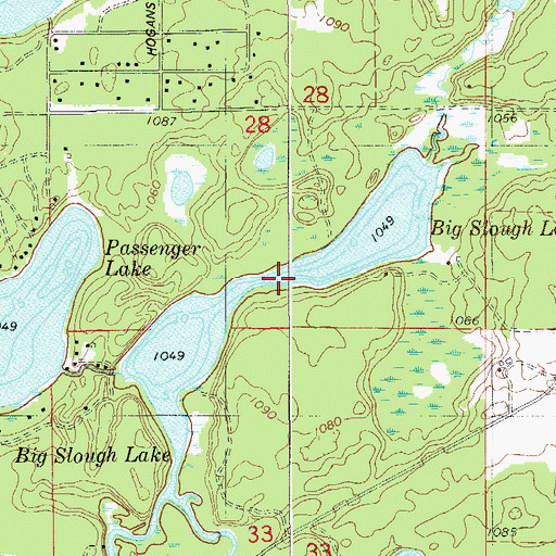 Topographic Map of Big Slough Lake, MN